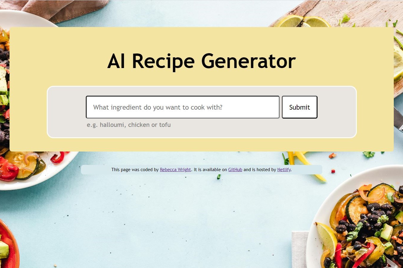 recipe generator app